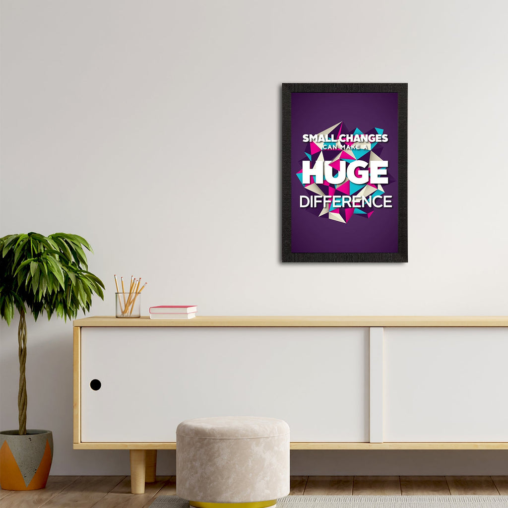 "Small Changes Can Make a Huge Difference" Motivational Quote Satin Matt Texture UV Art Painting Kafalo