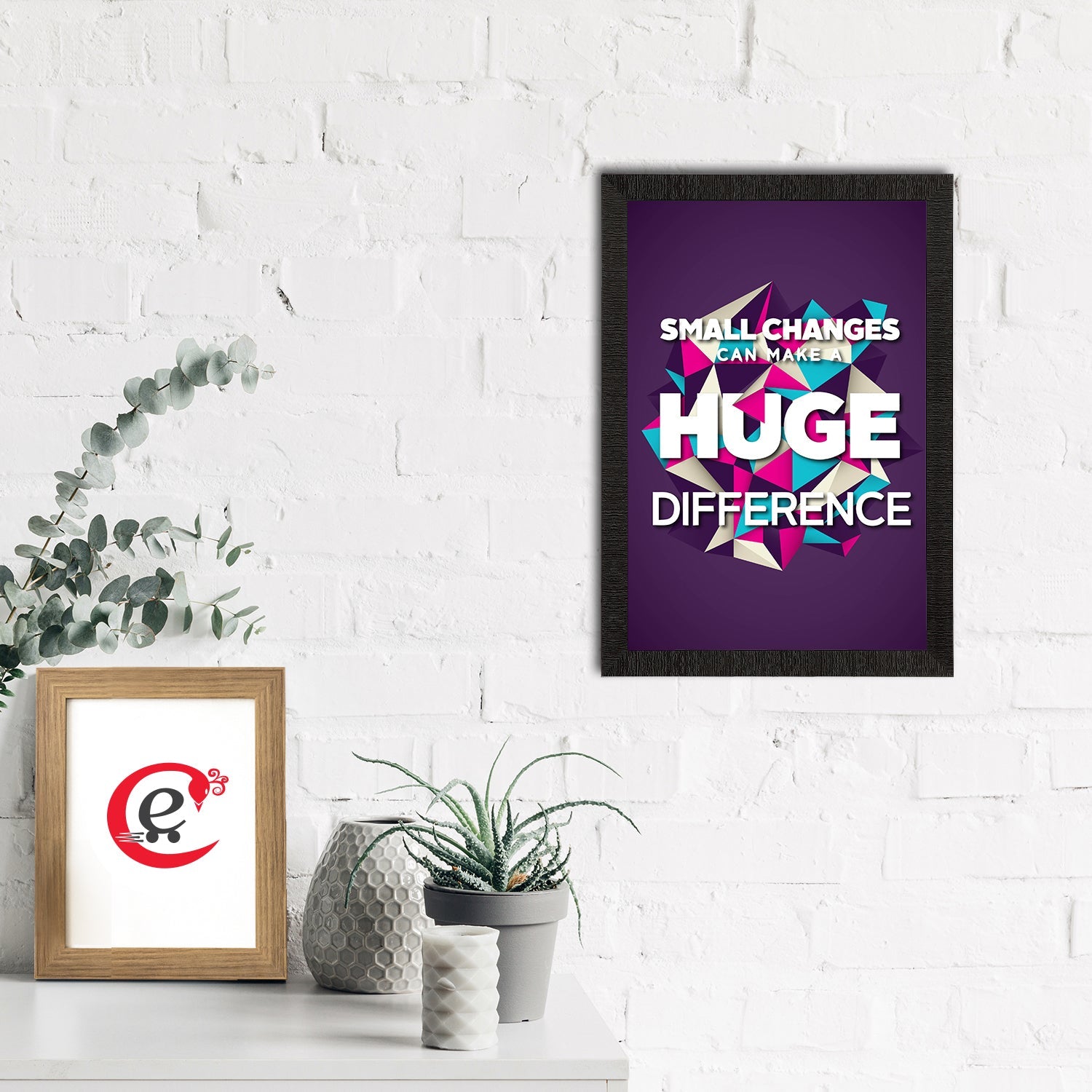 "Small Changes Can Make a Huge Difference" Motivational Quote Satin Matt Texture UV Art Painting Kafalo