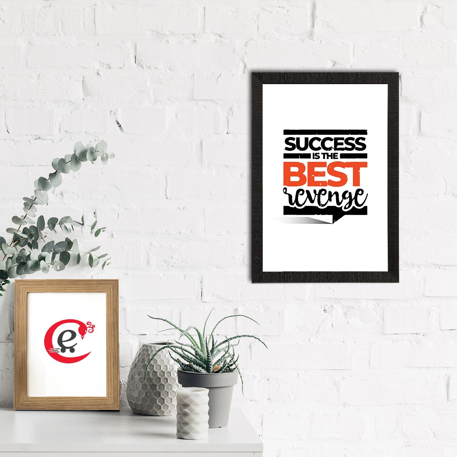 "Success Is The Best Revenge "Motivational Quote Satin Matt Texture UV Art Painting Kafalo