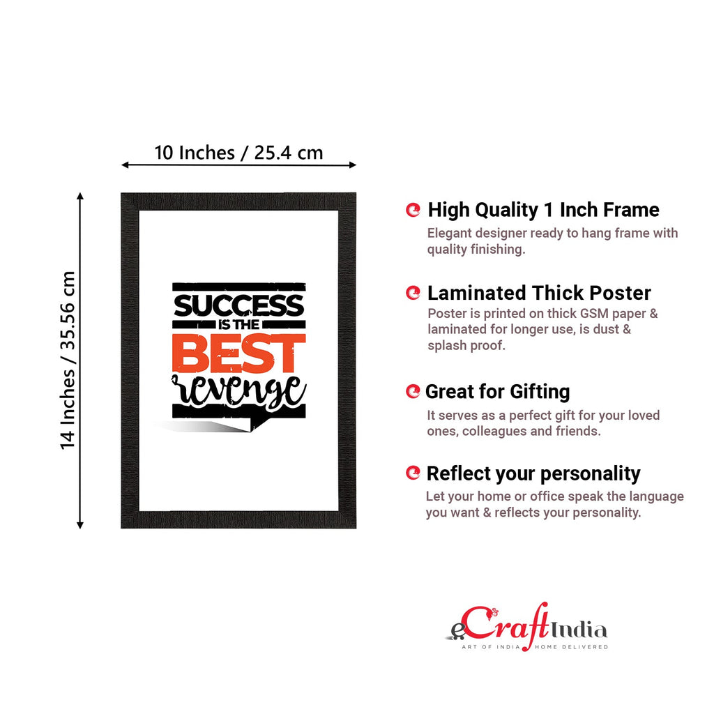 "Success Is The Best Revenge "Motivational Quote Satin Matt Texture UV Art Painting Kafalo