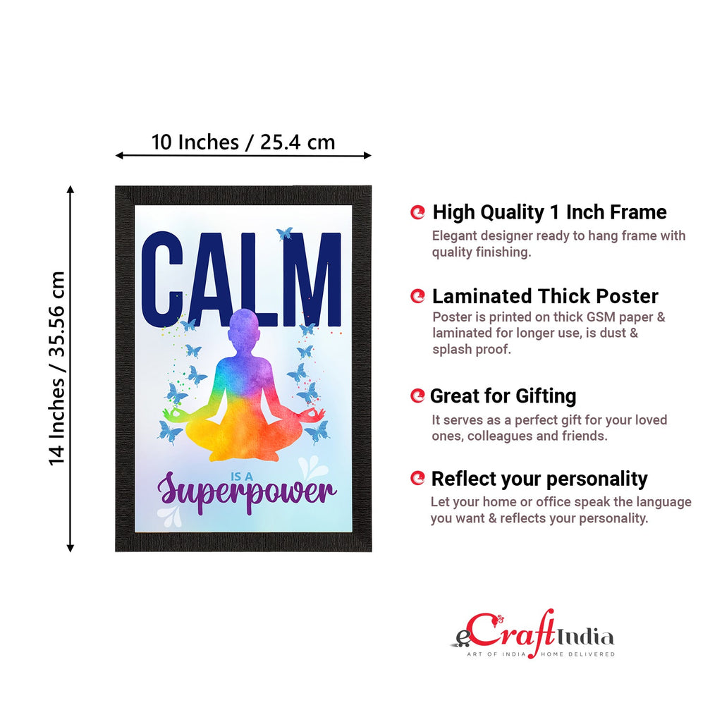 "Calm Is a Superpower" Motivational Quote Satin Matt Texture UV Art Painting Kafalo