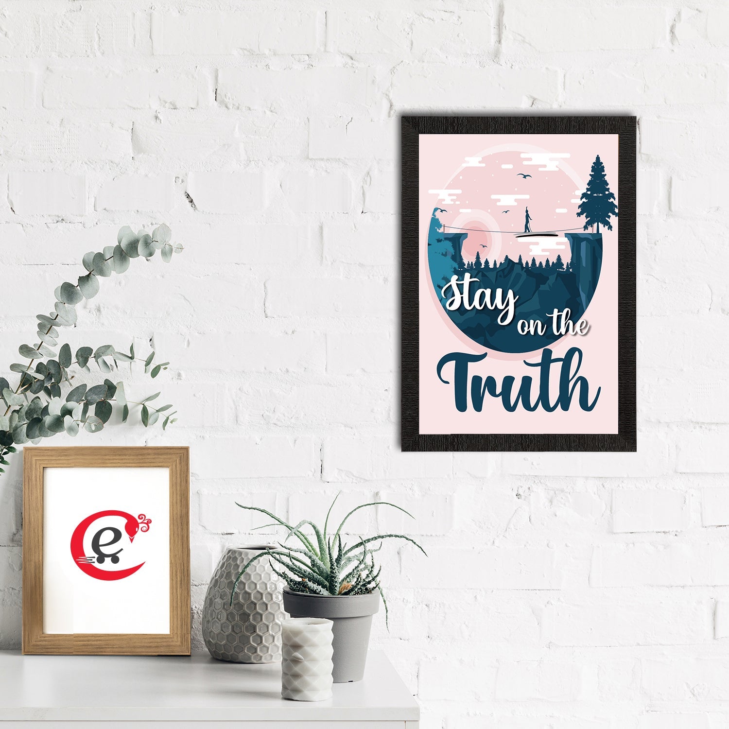 "Stay On The Truth" Motivational Quote Satin Matt Texture UV Art Painting Kafalo
