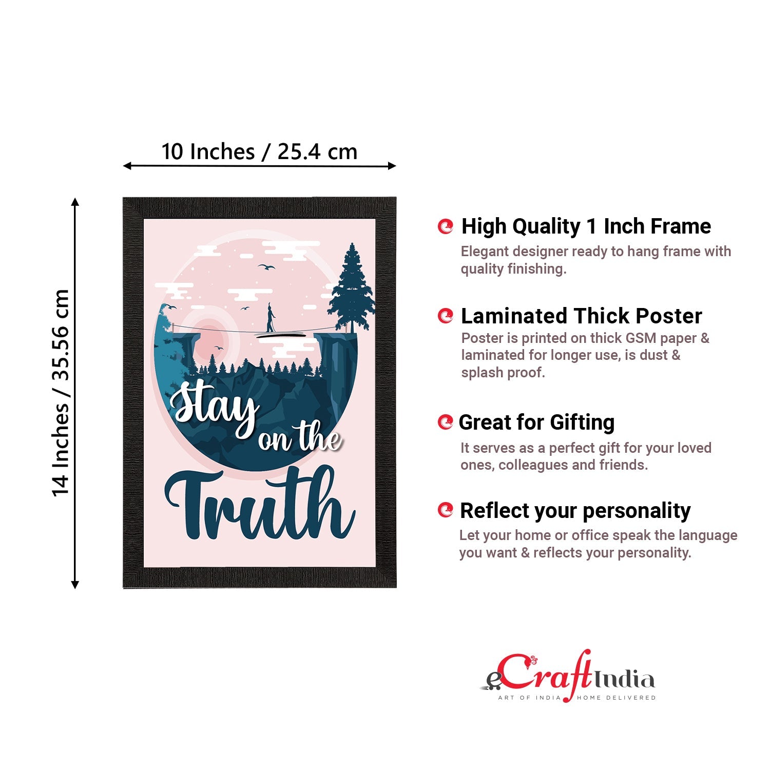 "Stay On The Truth" Motivational Quote Satin Matt Texture UV Art Painting Kafalo