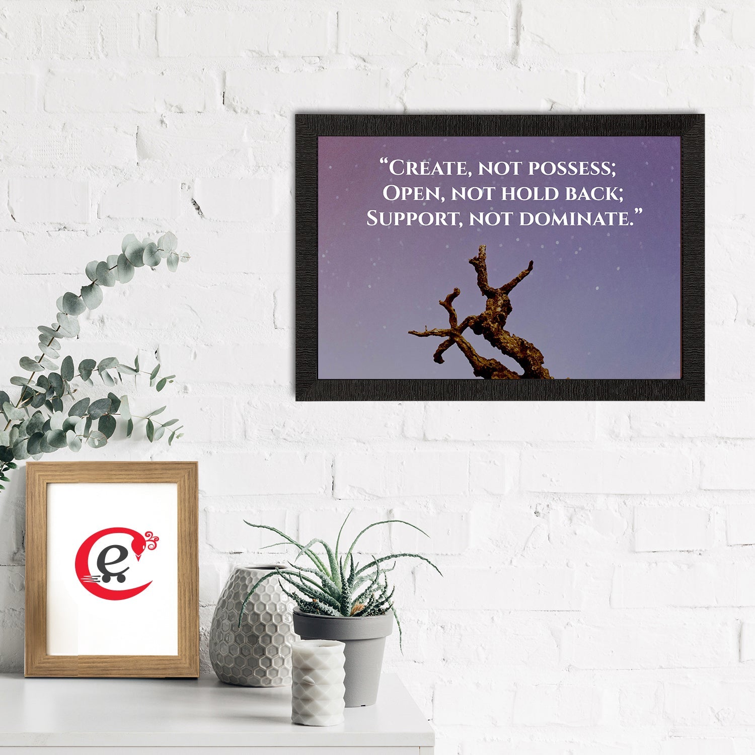 "Create Not Possess; Open, Not Hold Back; Support, Not Dominate." Motivational Quote Satin Matt Texture UV Art Painting Kafalo
