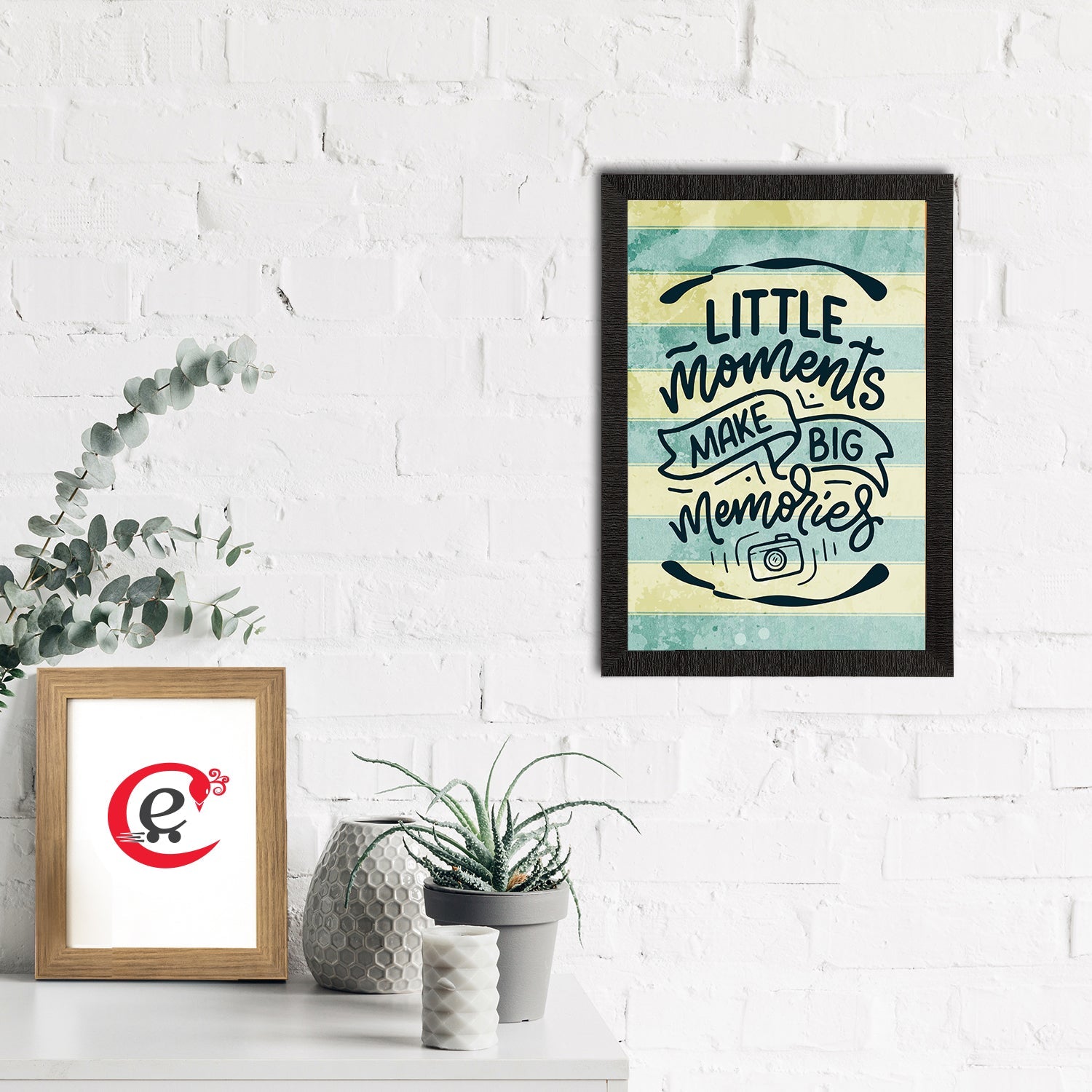 "Little Moments Make Big Memories" Motivational Quote Satin Matt Texture UV Art Painting Kafalo