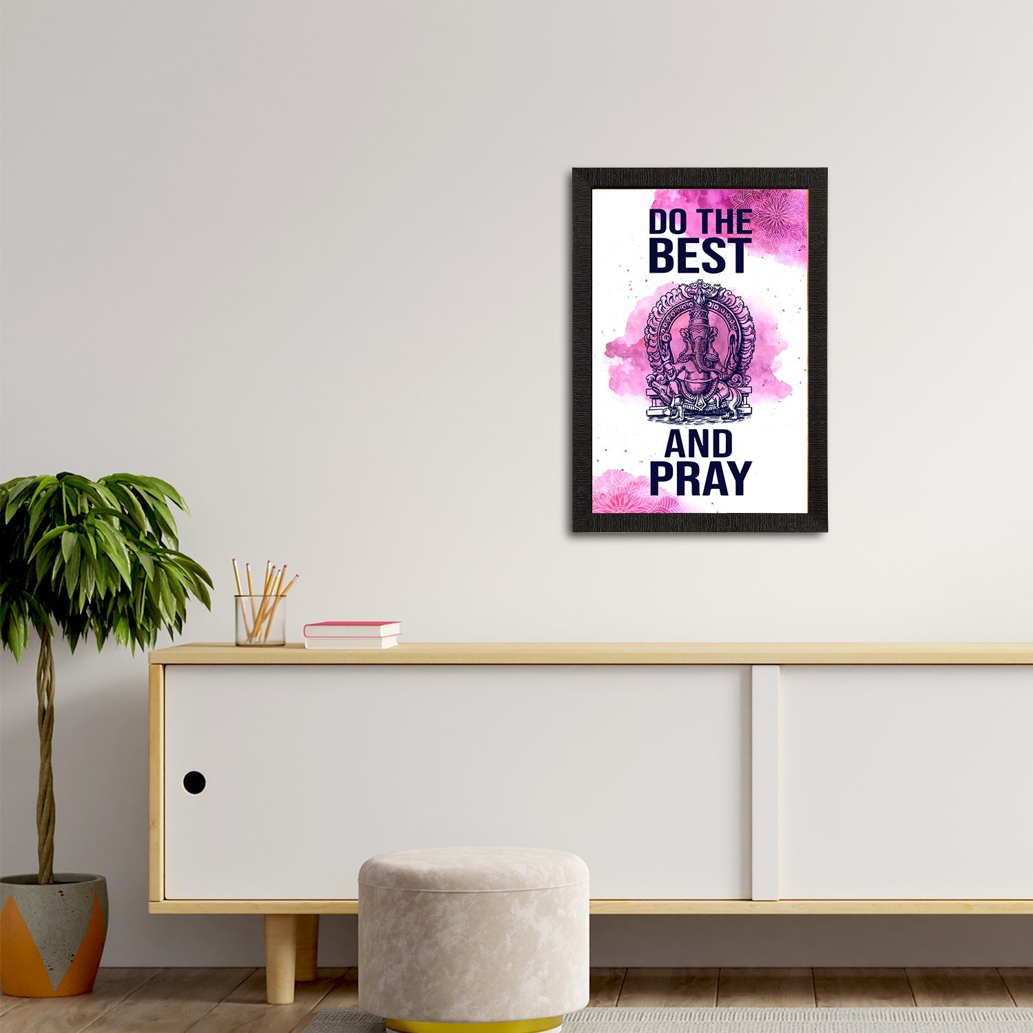 "Do The Best And Pray" Motivational Quote Satin Matt Texture UV Art Painting Kafalo