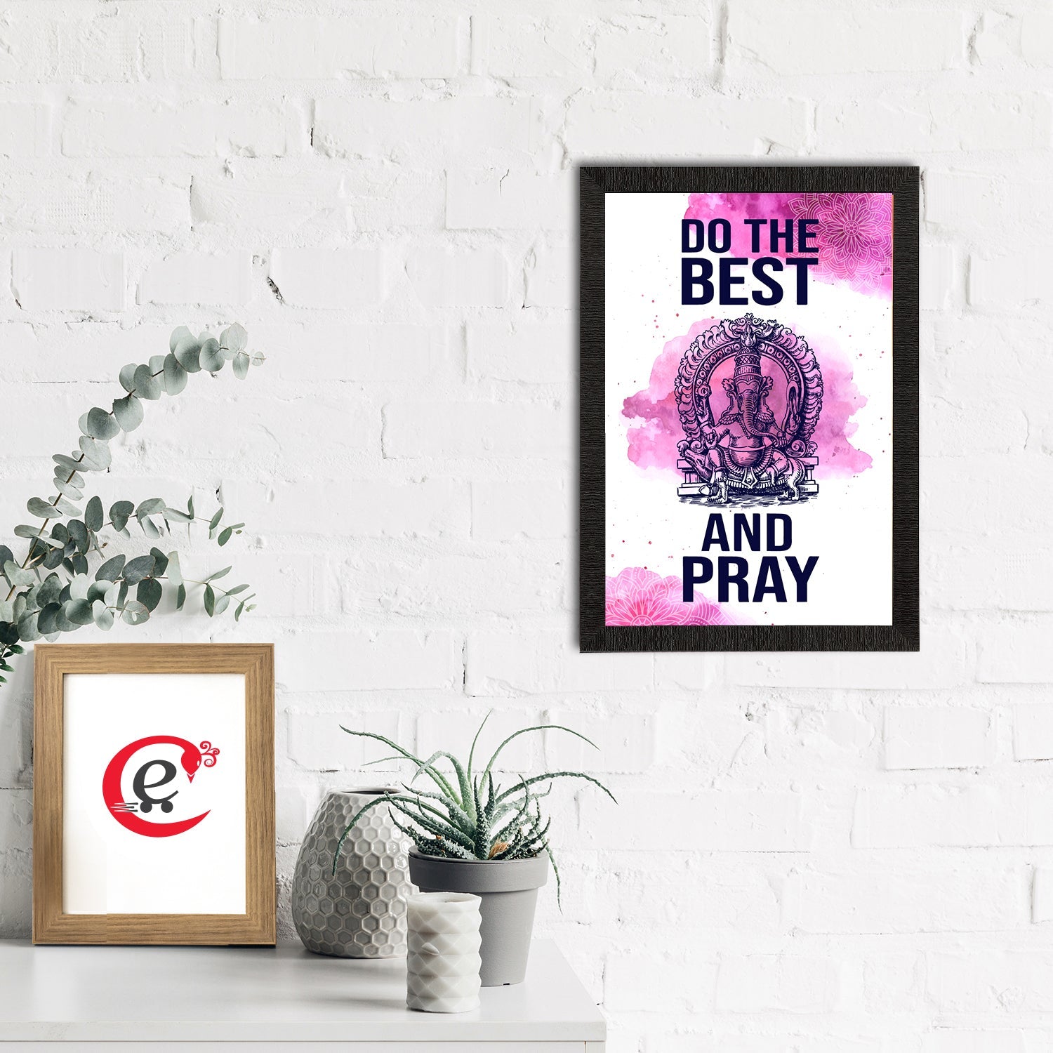 "Do The Best And Pray" Motivational Quote Satin Matt Texture UV Art Painting Kafalo