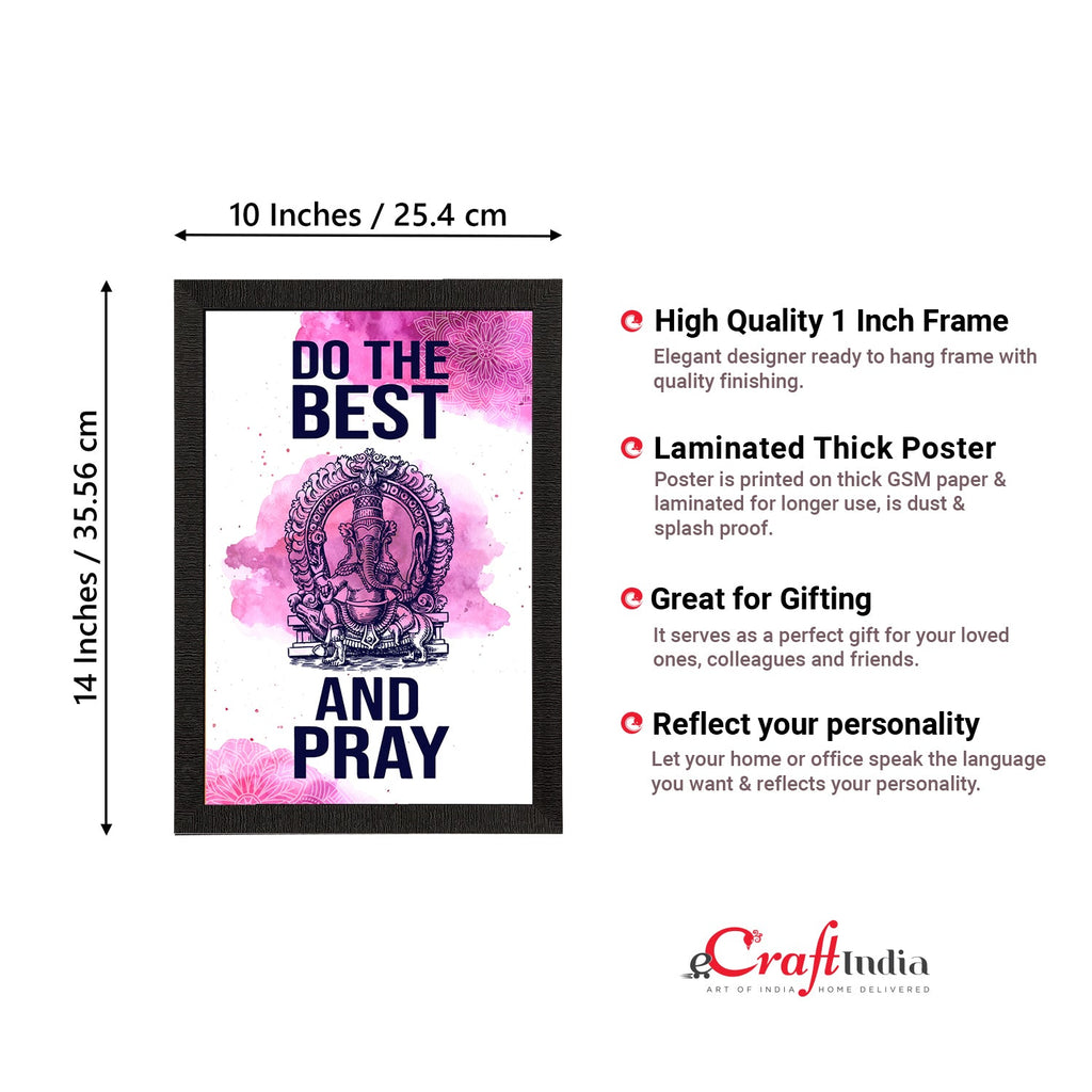 "Do The Best And Pray" Motivational Quote Satin Matt Texture UV Art Painting Kafalo
