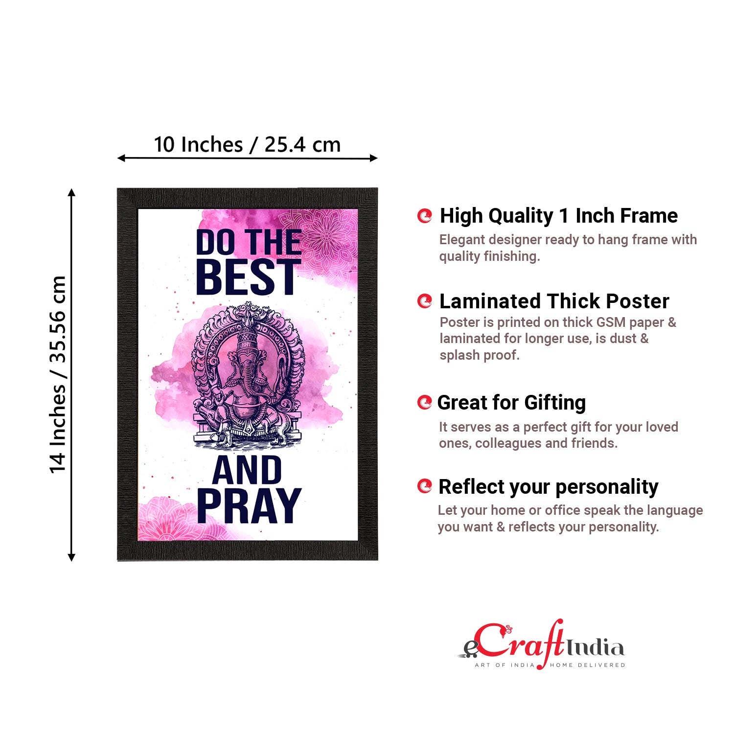 "Do The Best And Pray" Motivational Quote Satin Matt Texture UV Art Painting Kafalo
