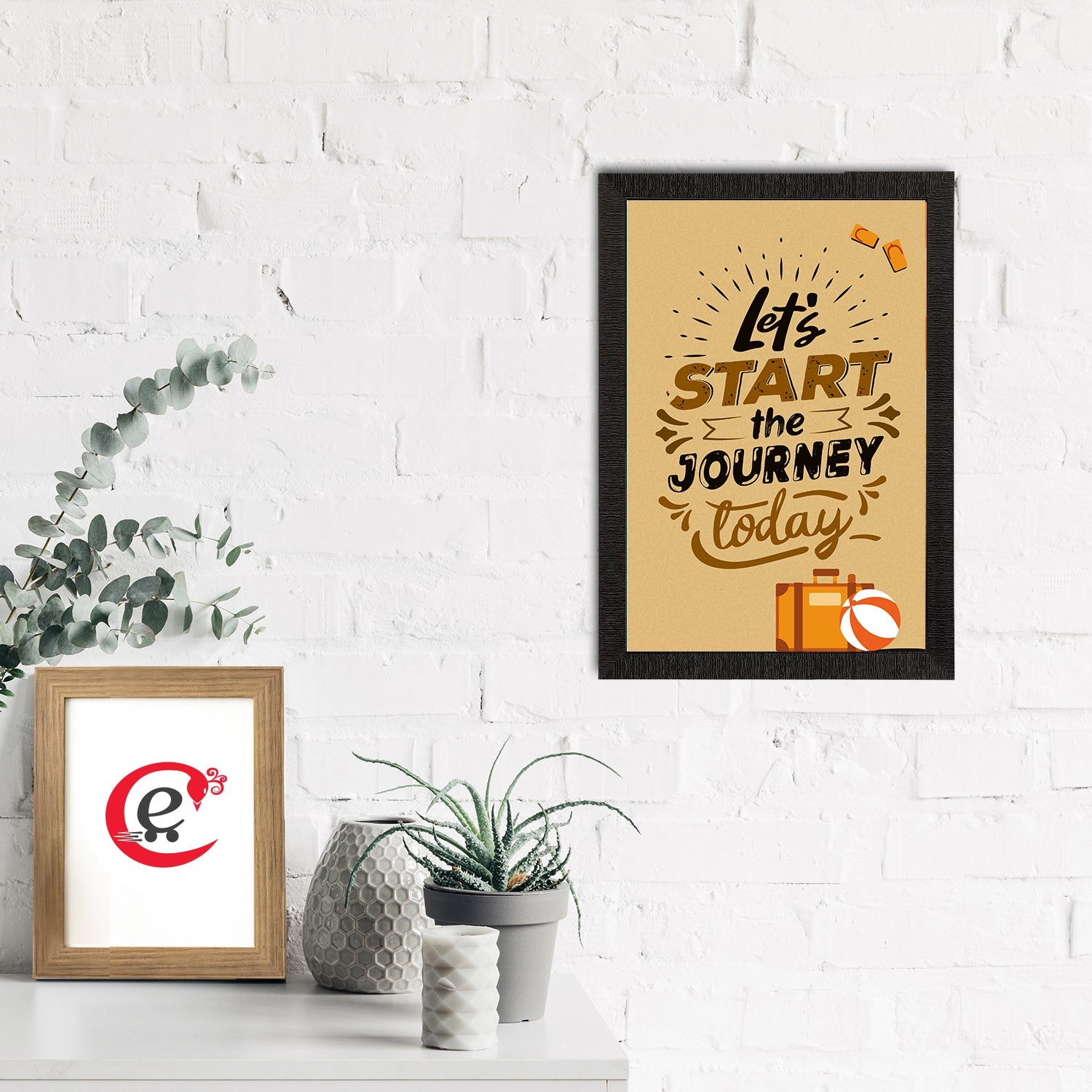 "Lets Start The Journey Today" Motivational Quote Satin Matt Texture UV Art Painting Kafalo