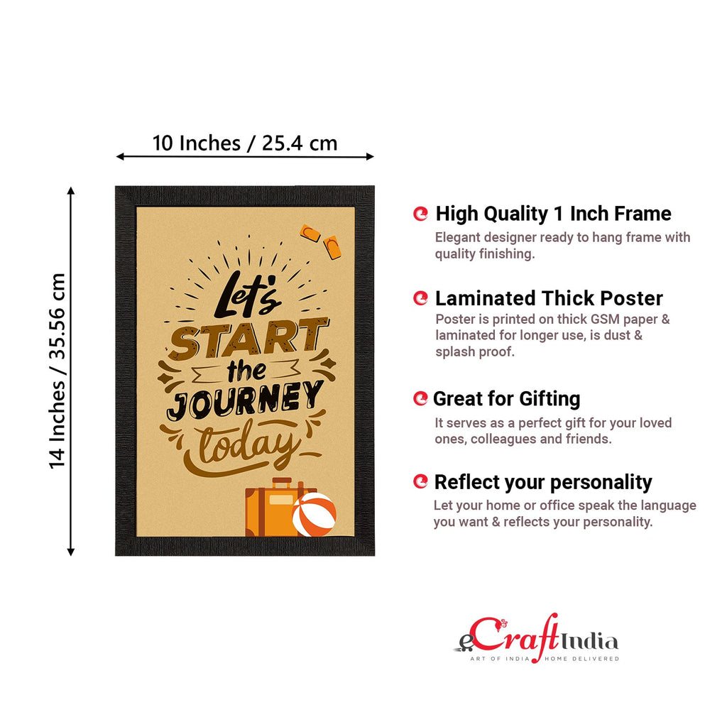 "Lets Start The Journey Today" Motivational Quote Satin Matt Texture UV Art Painting Kafalo