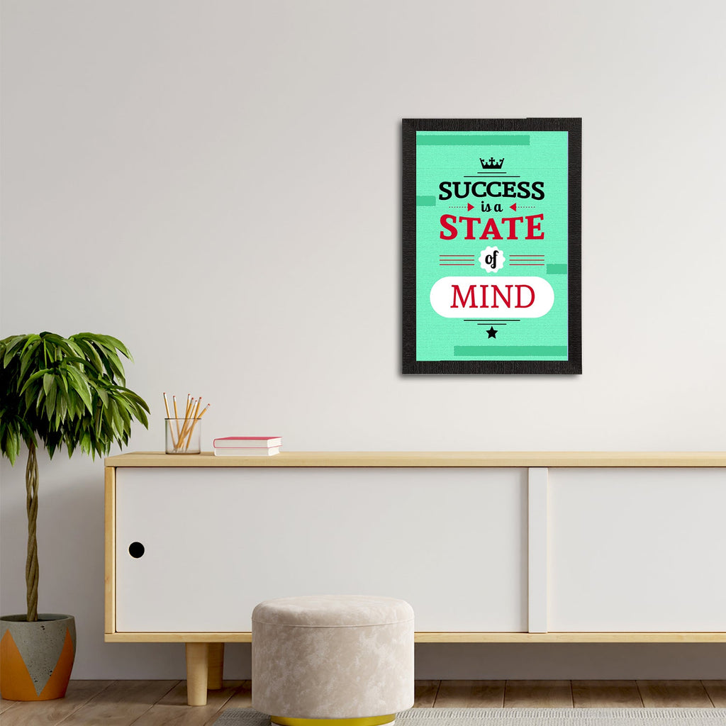 "Success Is A State of Mind "Motivational Quote Satin Matt Texture UV Art Painting Kafalo