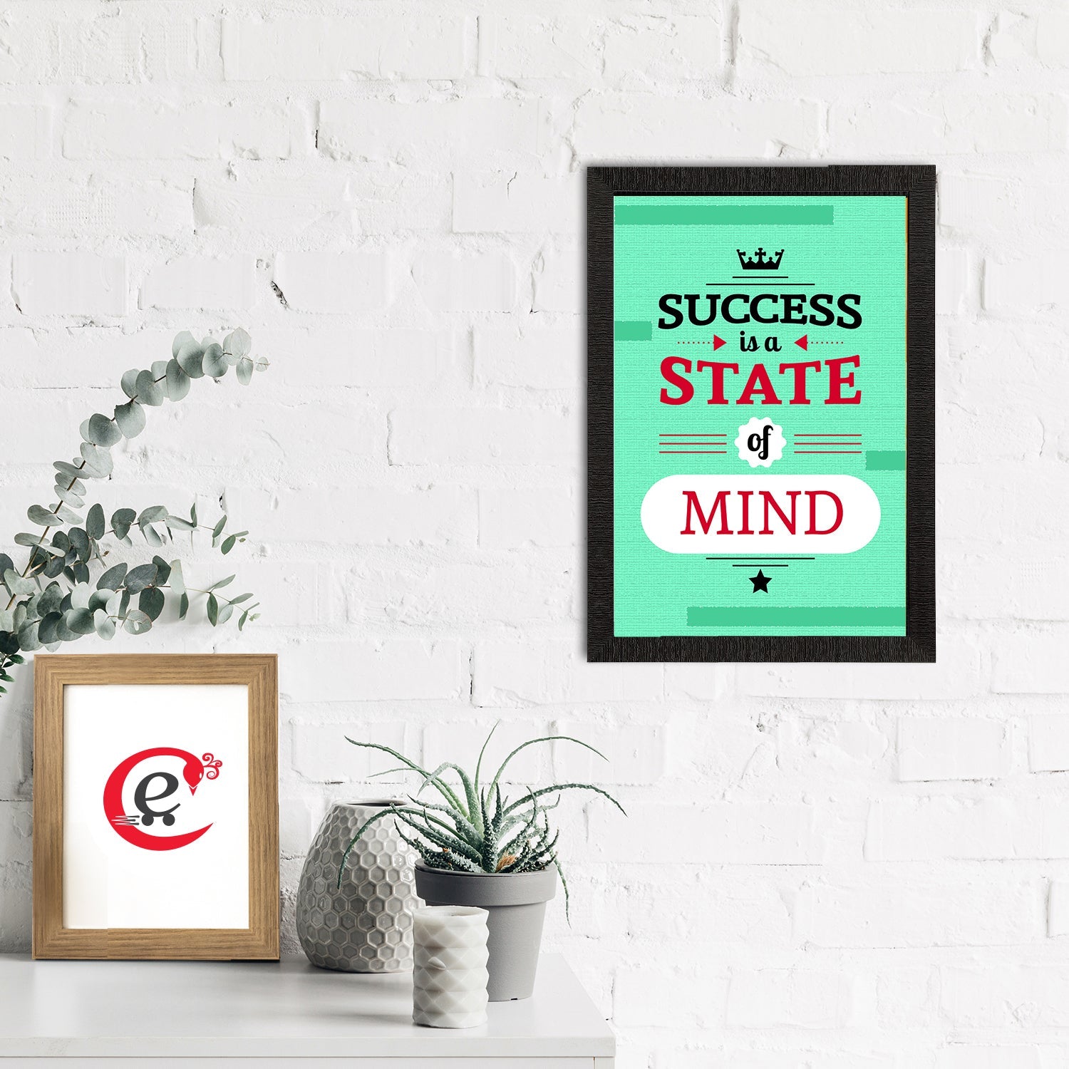 "Success Is A State of Mind "Motivational Quote Satin Matt Texture UV Art Painting Kafalo