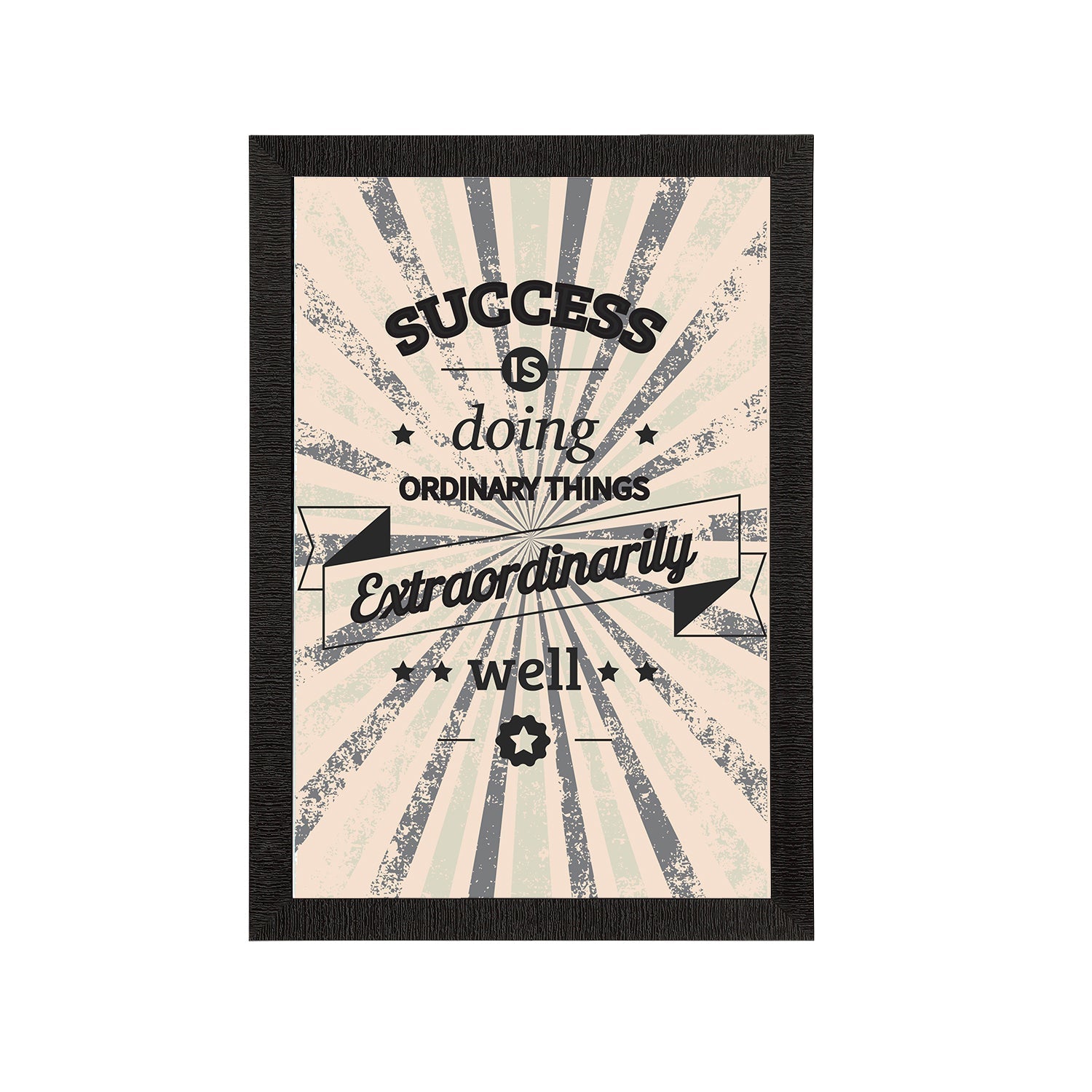 "Success is Doing Ordinary Things Extraordinarily Well" Motivational Quote Satin Matt Texture UV Art Painting Kafalo