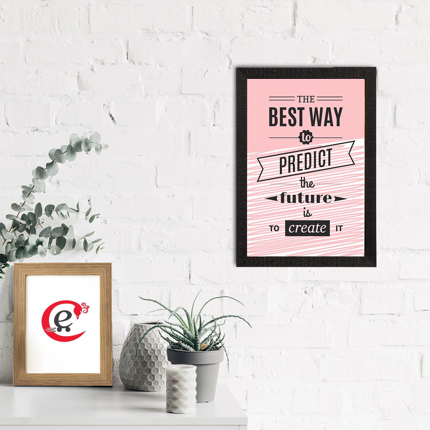 "The Best Way To Predict The Future Is to Create It" Motivational Quote Satin Matt Texture UV Art Painting Kafalo