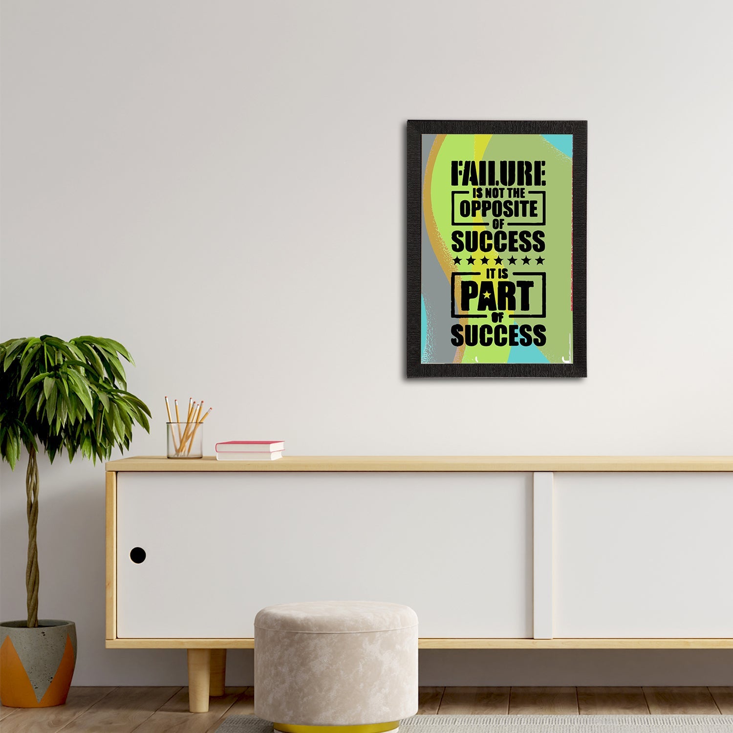 "Failure Is Not the Opposite of Success It is Part of Success" Motivational Quote Satin Matt Texture UV Art Painting Kafalo