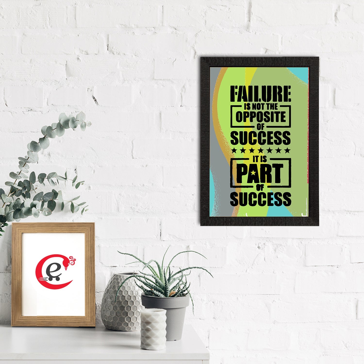 "Failure Is Not the Opposite of Success It is Part of Success" Motivational Quote Satin Matt Texture UV Art Painting Kafalo