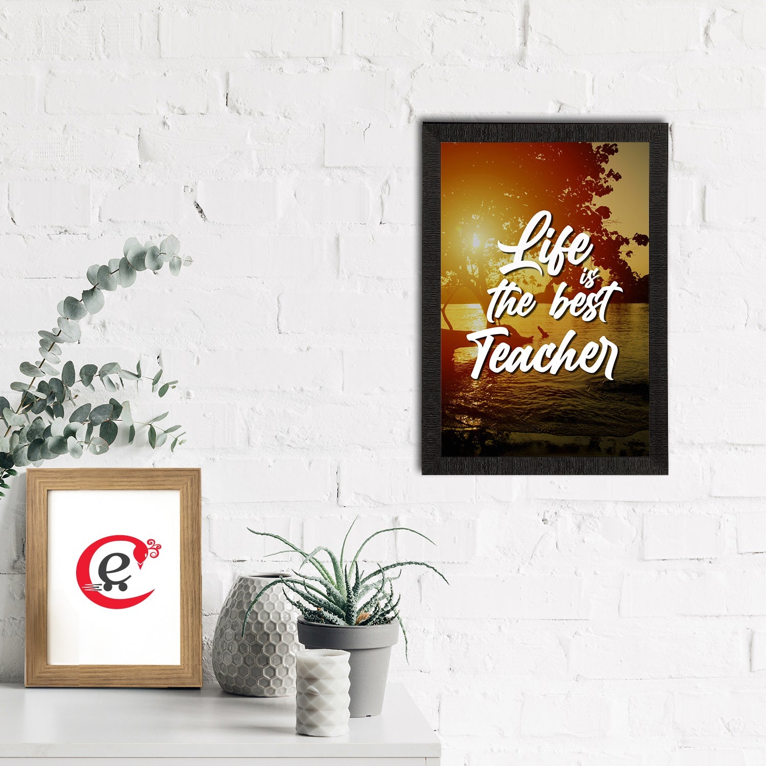 "Life Is The Best Teacher" Motivational Quote Satin Matt Texture UV Art Painting Kafalo
