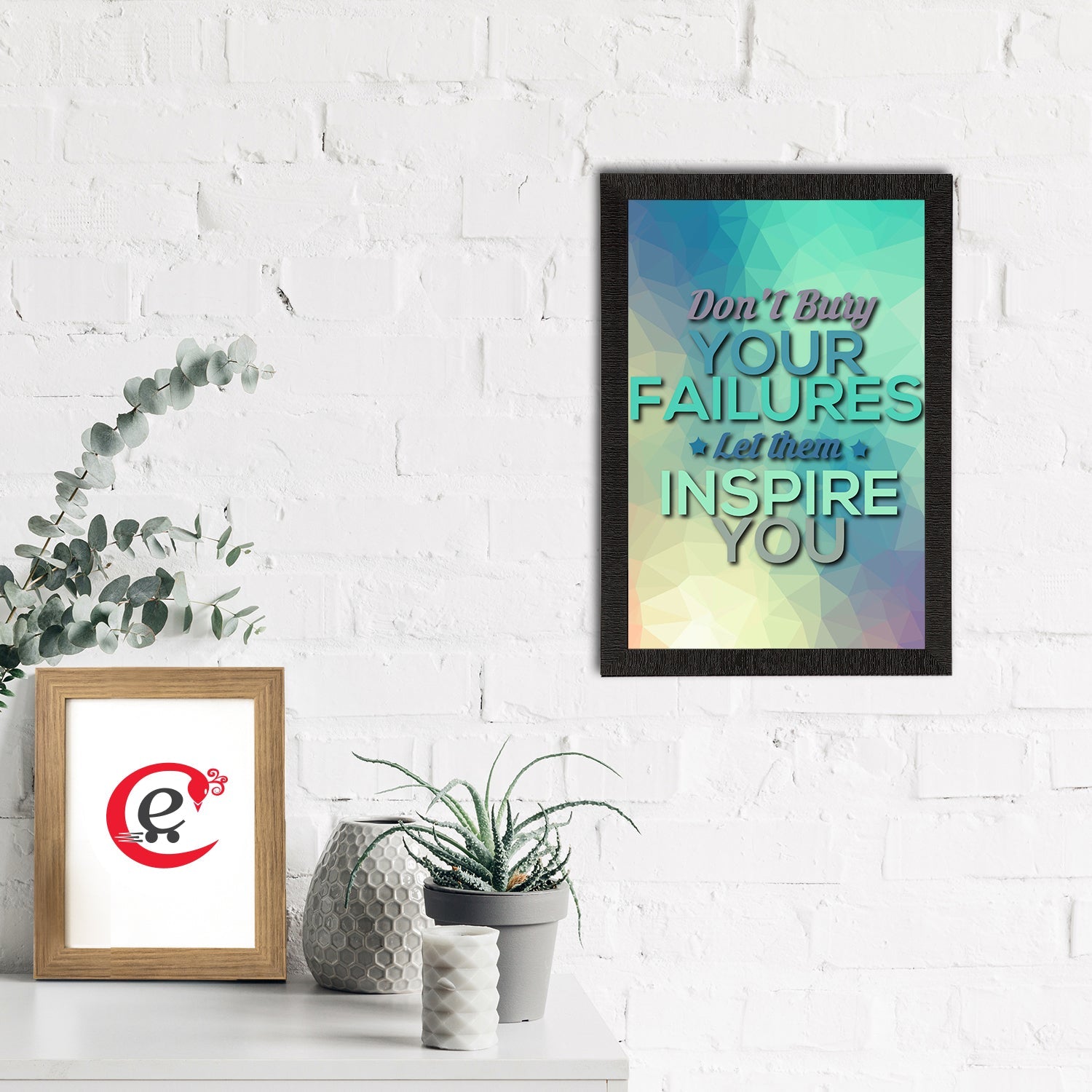 "Don't Buy Your Failures Let Them Inspire You" Motivational Quote Satin Matt Texture UV Art Painting Kafalo