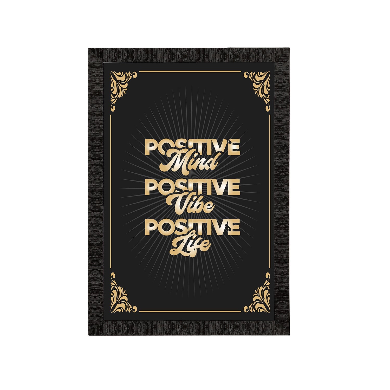 "Positive Mind Positive Vibe Positive Life" Motivational Quote Satin Matt Texture UV Art Painting Kafalo