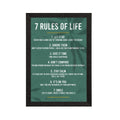 "7 Rules of Life " Motivational Quote Satin Matt Texture UV Art Painting Kafalo