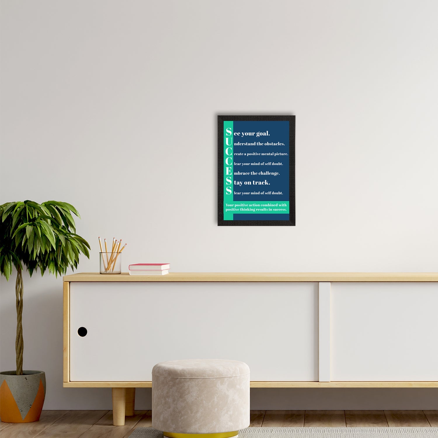 "Success" Motivational Quote Satin Matt Texture UV Art Painting Kafalo