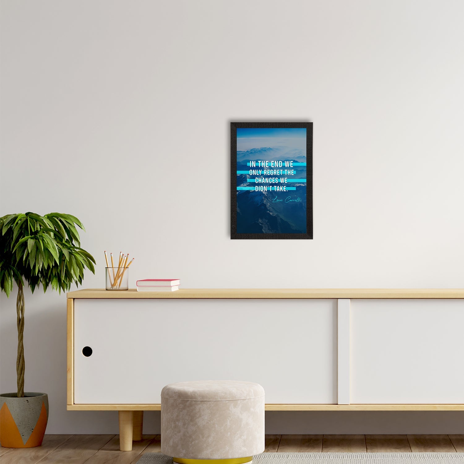 "In The End We Only Regret The Chances We Didn’t Take" Motivational Quote Satin Matt Texture UV Art Painting Kafalo