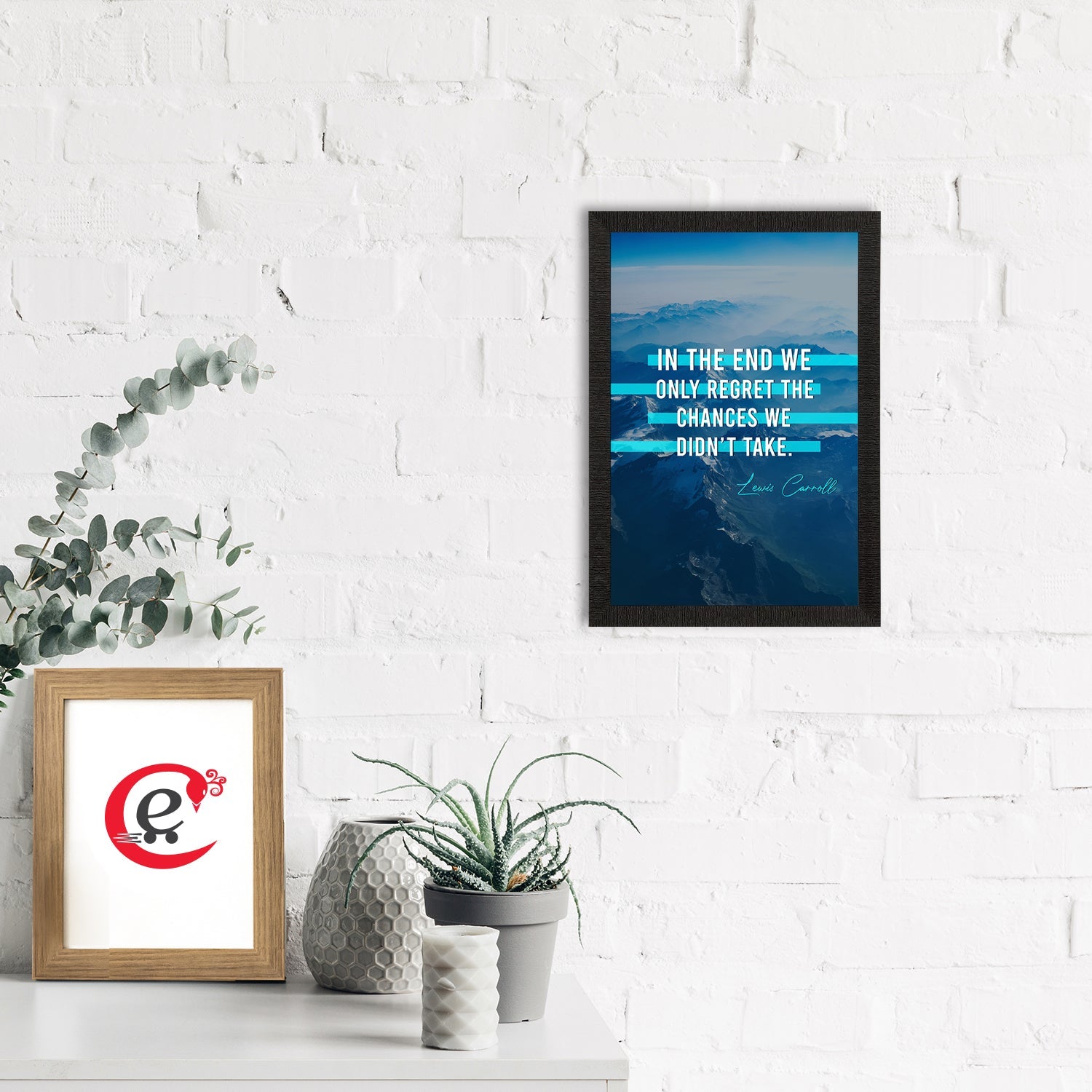"In The End We Only Regret The Chances We Didn’t Take" Motivational Quote Satin Matt Texture UV Art Painting Kafalo