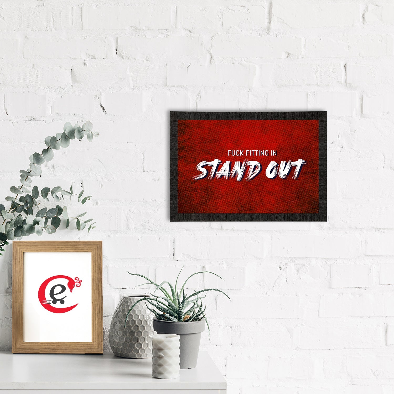 "Stand Out" Motivational Quote Satin Matt Texture UV Art Painting Kafalo