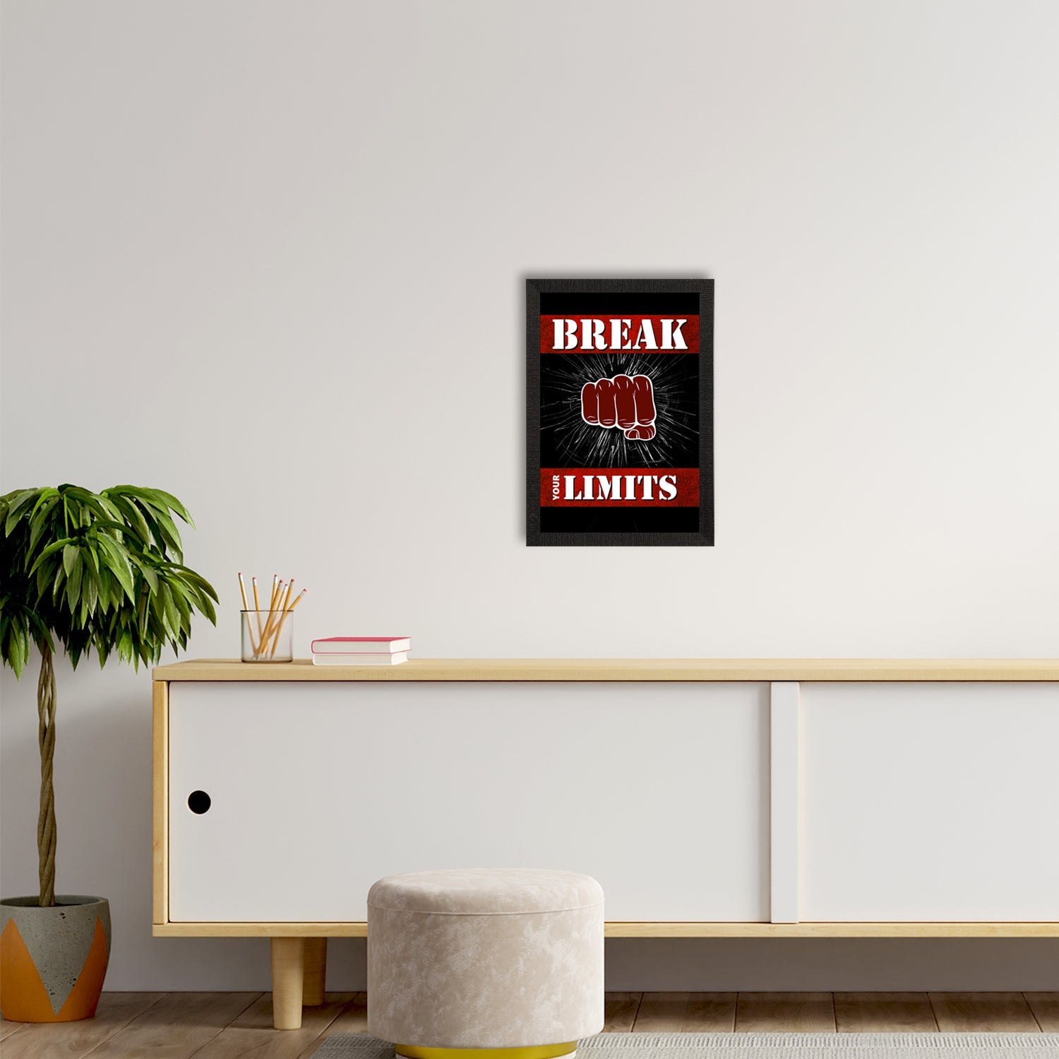 "Break Your Limits" Motivational Quote Satin Matt Texture UV Art Painting Kafalo