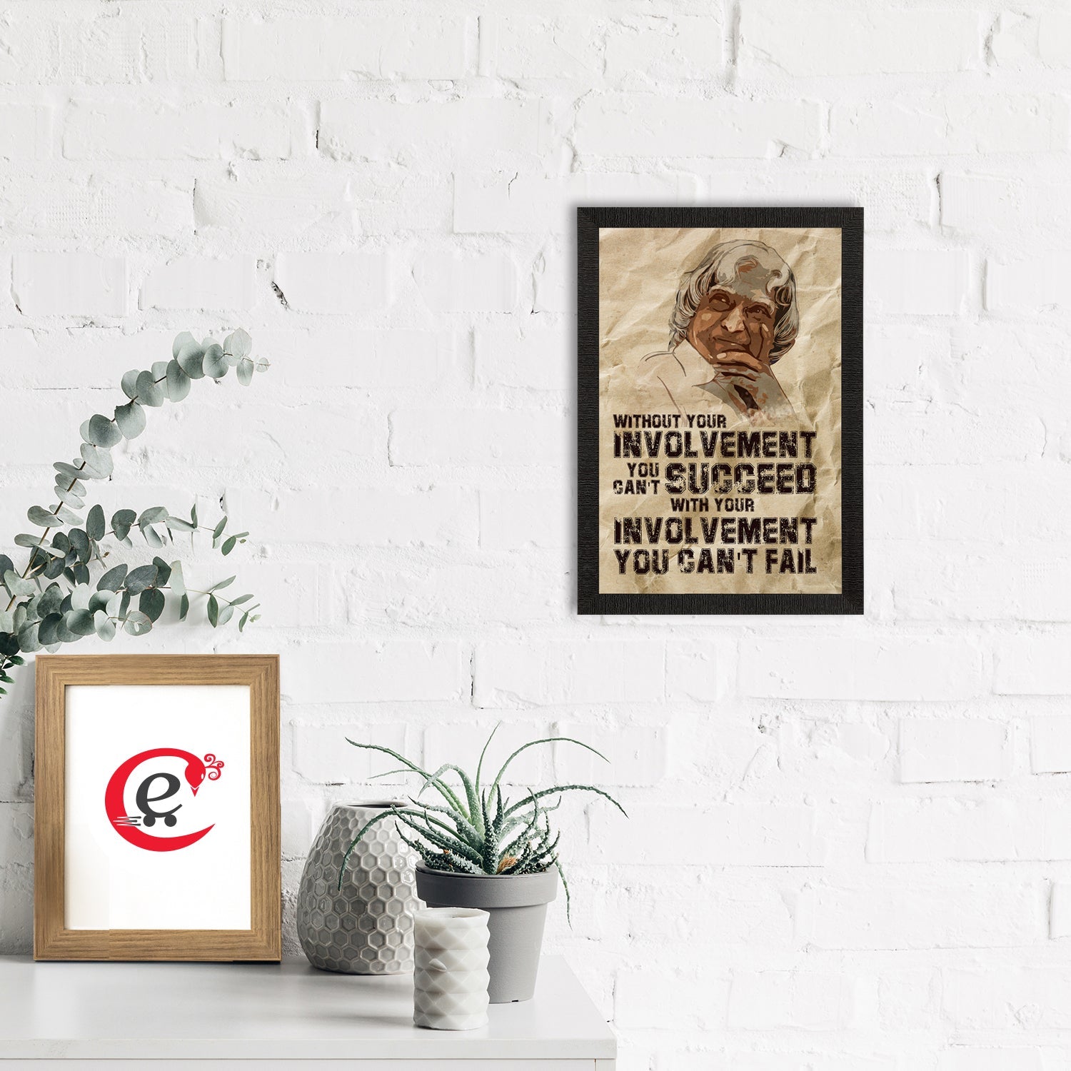 "Without your involvement you cannot SUCCEED, with your Involvement you cannot FAIL" A. P. J. Abdul Kalam Motivational Quote Satin Matt Texture UV Art Painting Kafalo