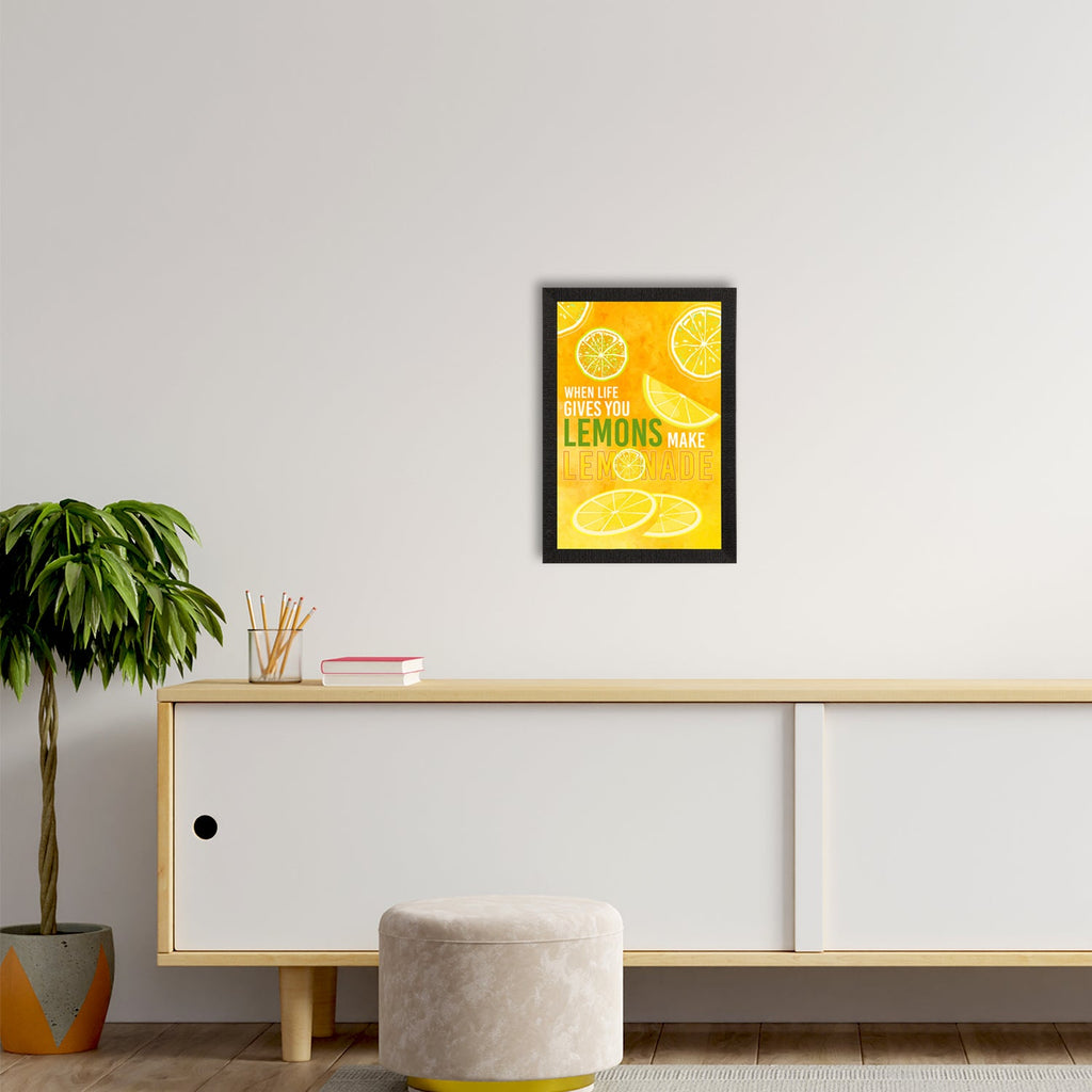 "When Life Gives You LEMONS Make LEMONADE" Motivational Quote Satin Matt Texture UV Art Painting Kafalo
