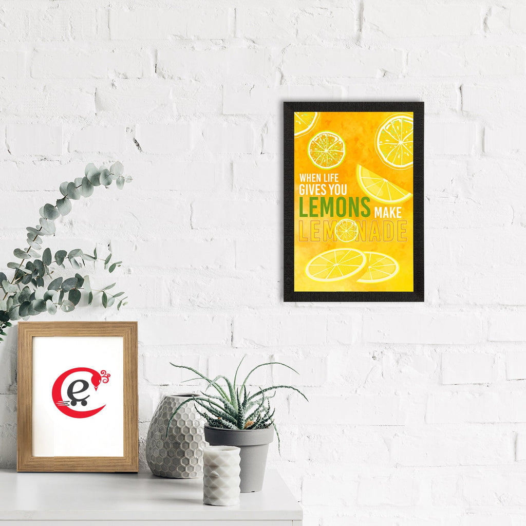 "When Life Gives You LEMONS Make LEMONADE" Motivational Quote Satin Matt Texture UV Art Painting Kafalo