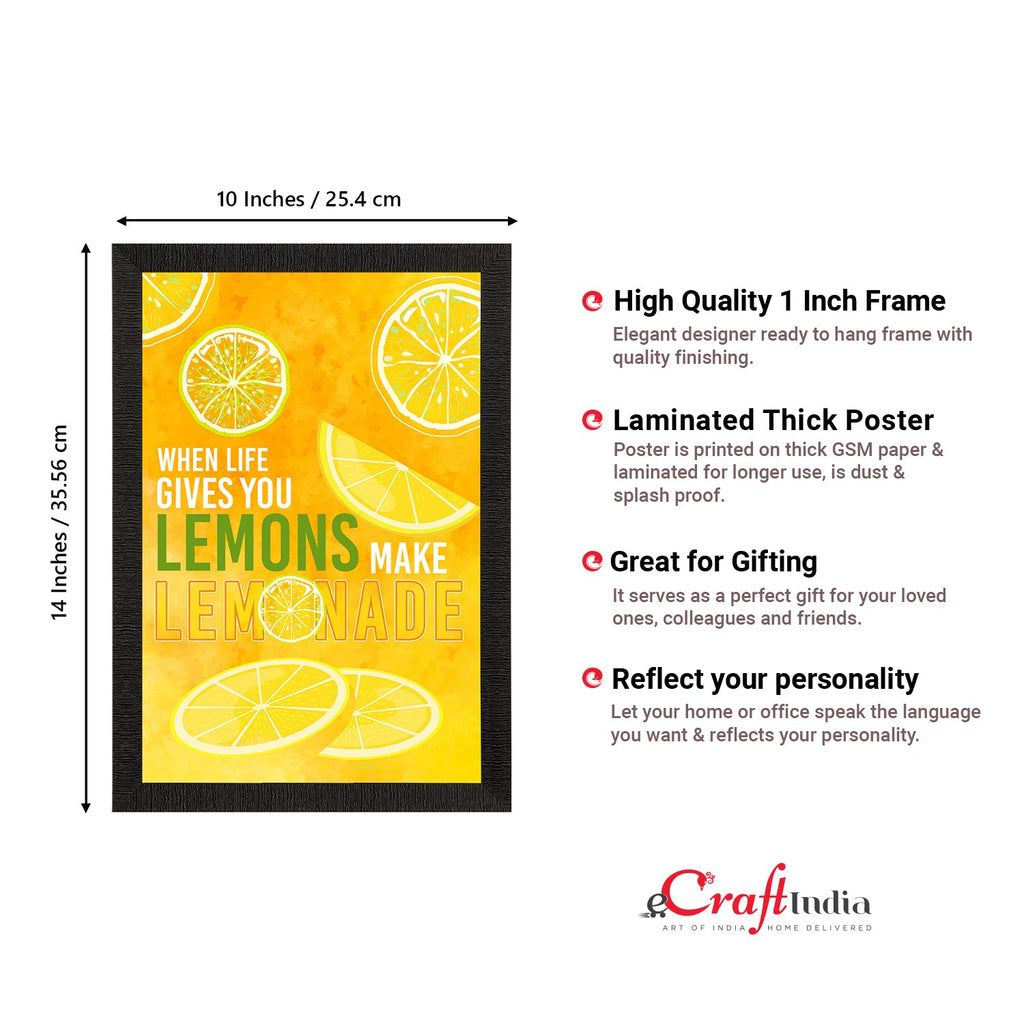"When Life Gives You LEMONS Make LEMONADE" Motivational Quote Satin Matt Texture UV Art Painting Kafalo