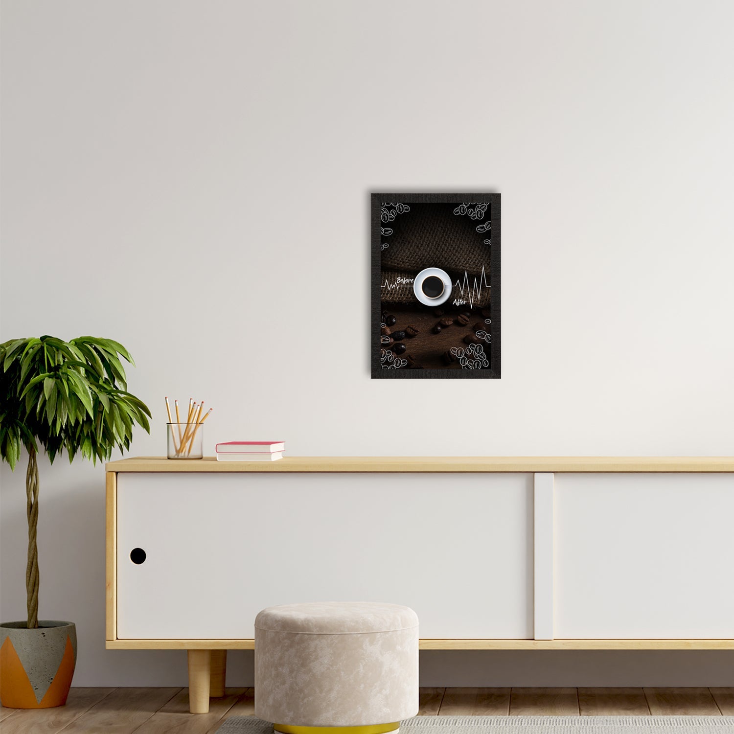 Before and After Coffee Satin Matt Texture UV Art Painting Kafalo