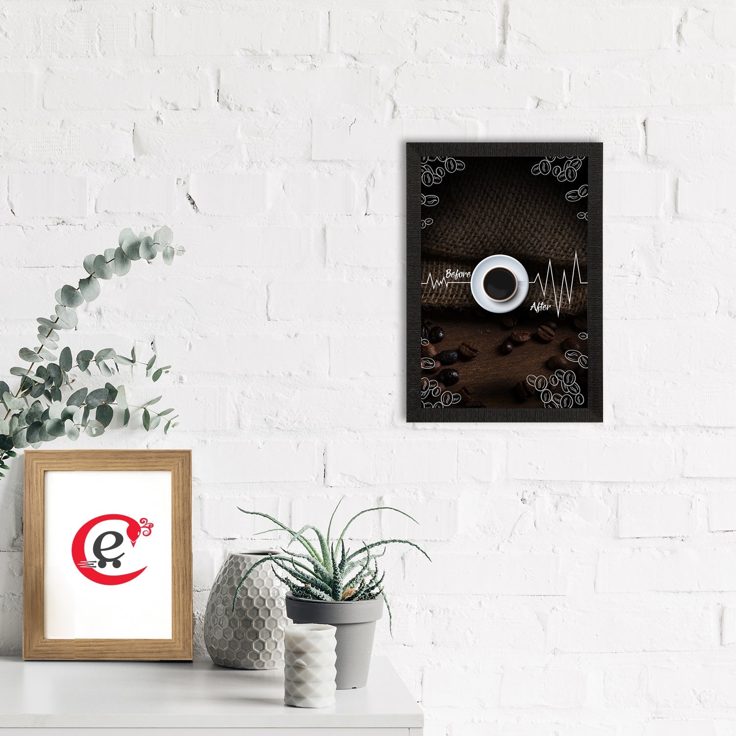 Before and After Coffee Satin Matt Texture UV Art Painting Kafalo
