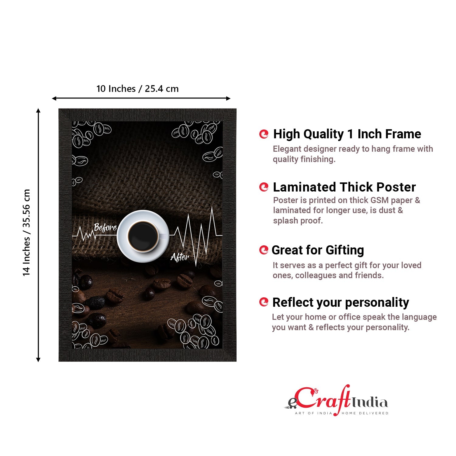Before and After Coffee Satin Matt Texture UV Art Painting Kafalo