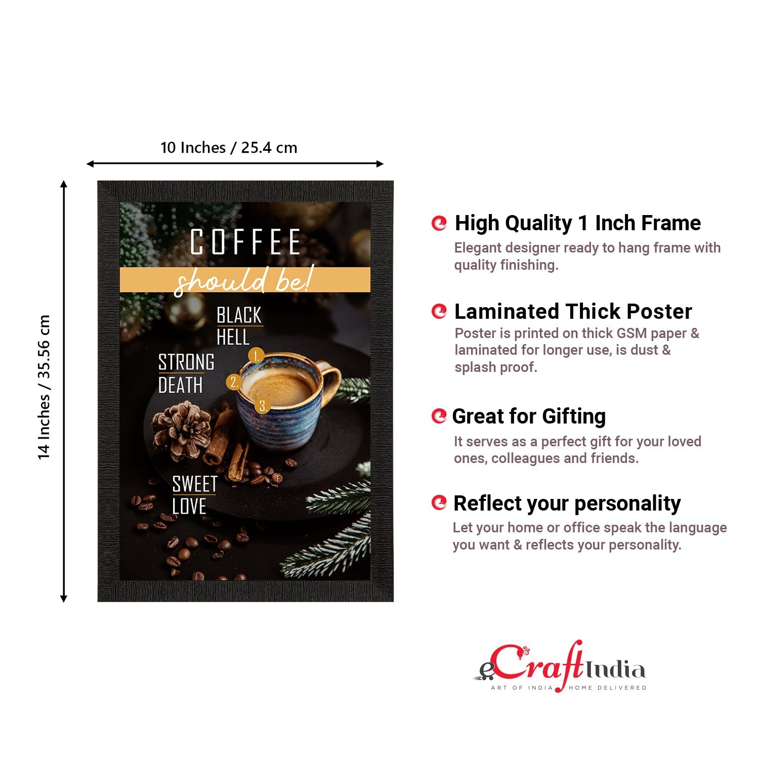 Coffee Theme Satin Matt Texture UV Art Painting Kafalo