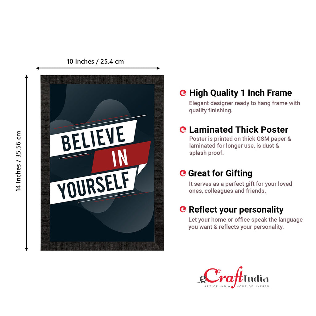 "Believe In Yourself" Motivational Quote Satin Matt Texture UV Art Painting Kafalo