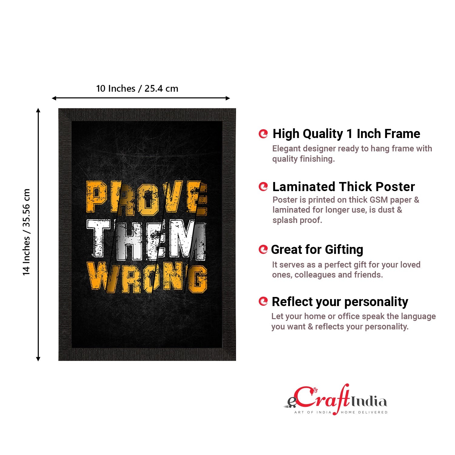 "Prove Them Wrong" Motivational Quote Satin Matt Texture UV Art Painting Kafalo