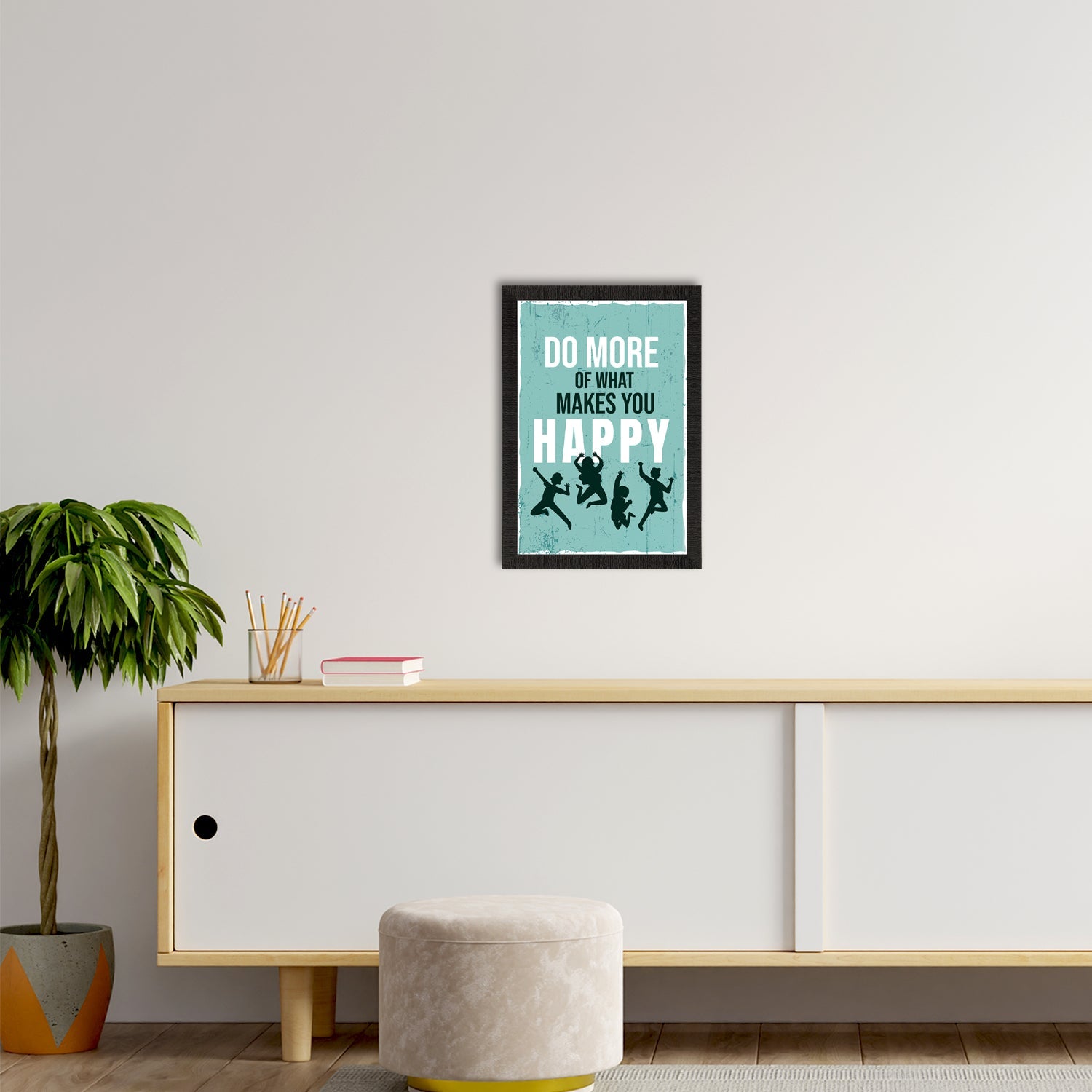 "Do More Of What Makes You Happy" Motivational Quote Satin Matt Texture UV Art Painting Kafalo