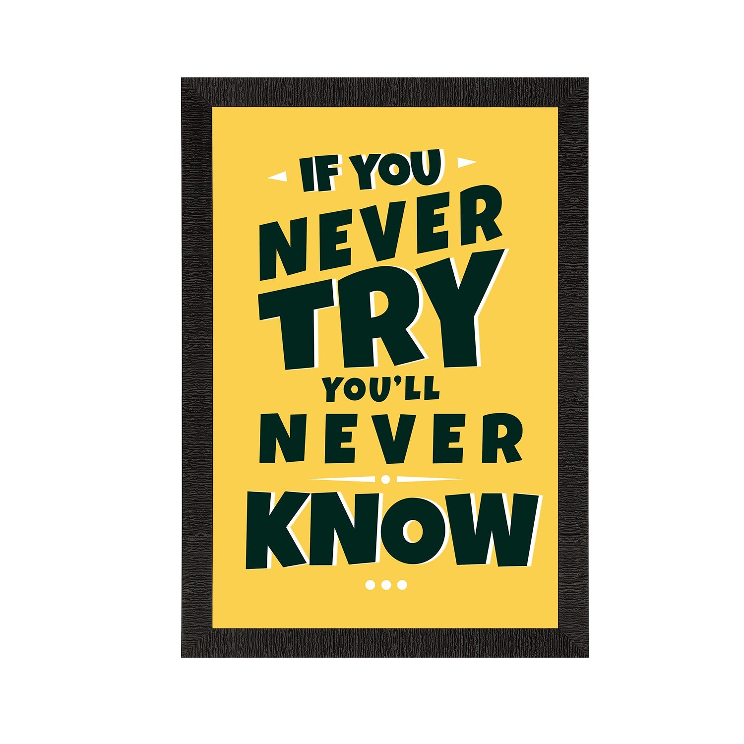 "If You Never Try, You'll Never Know" Motivational Quote Satin Matt Texture UV Art Painting Kafalo