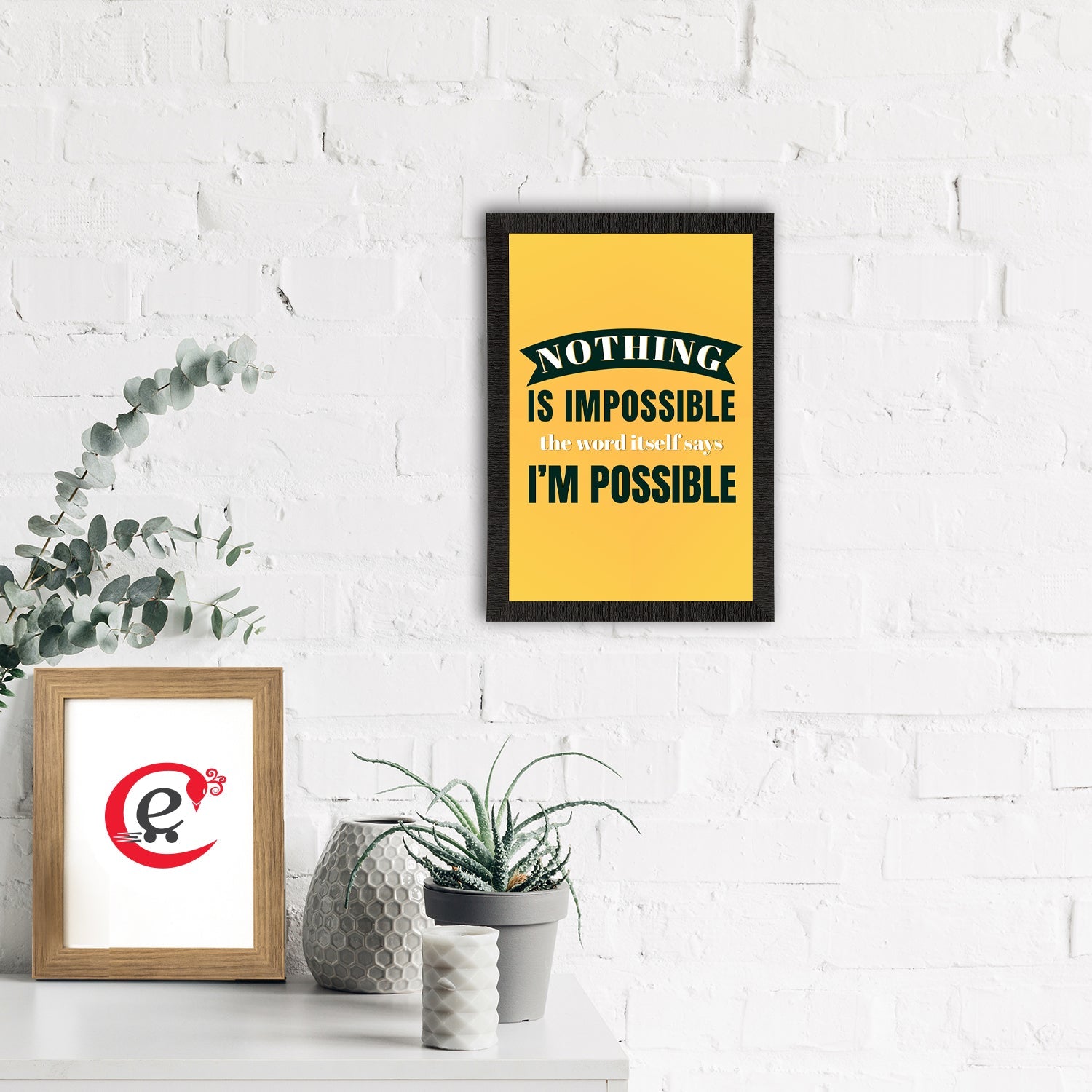 "Nothing Is Impossible, The Word Itself Says I'm Possible" Motivational Quote Satin Matt Texture UV Art Painting Kafalo