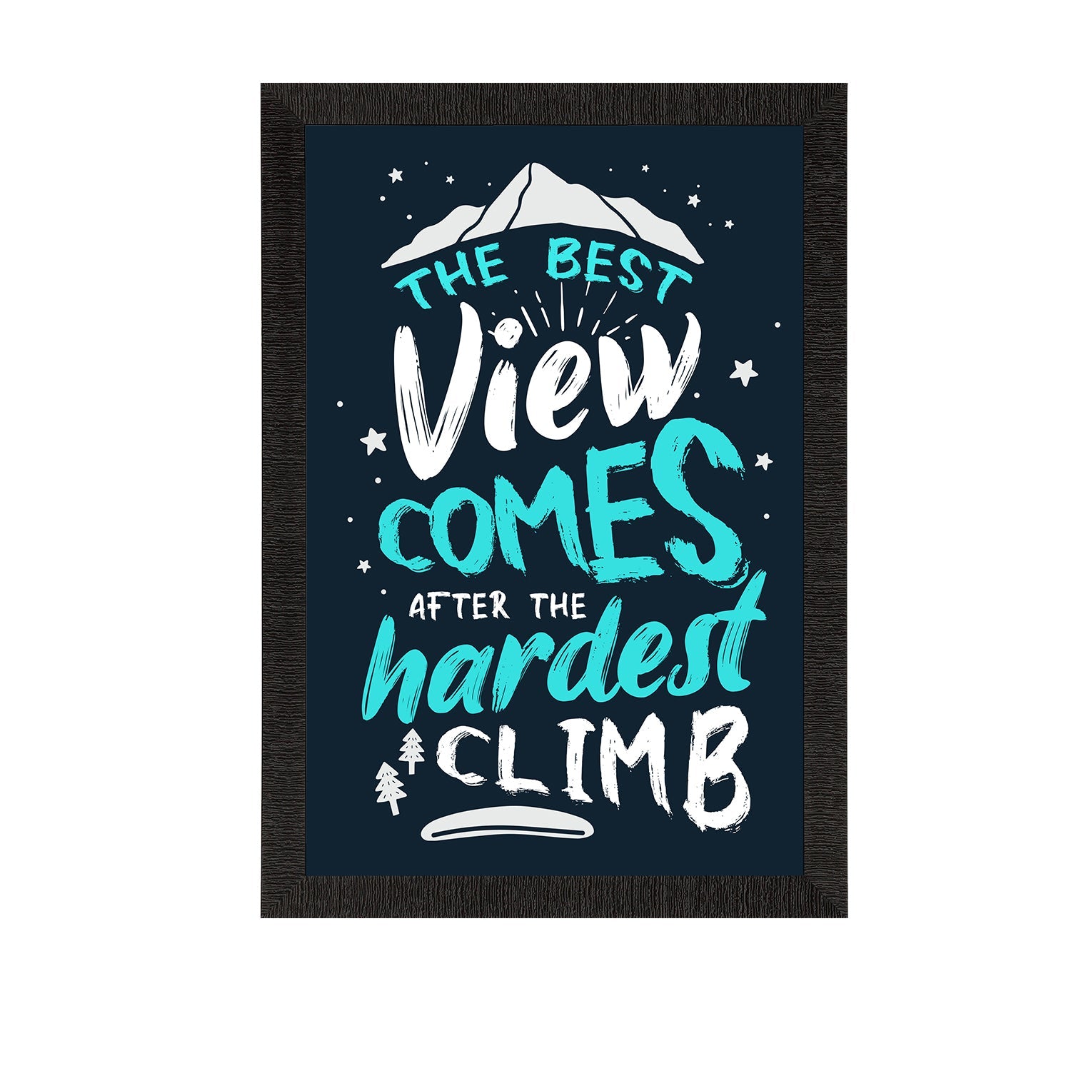 "The Best View Comes After The Hardest Climb" Motivational Quote Satin Matt Texture UV Art Painting Kafalo
