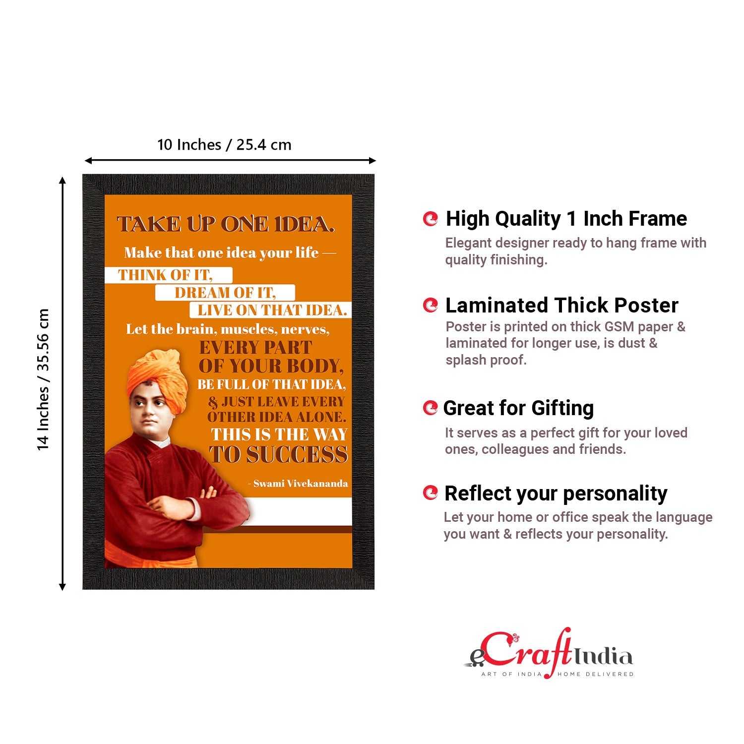 Take Up One Idea Swami Vivekananda Motivational Quote Painting Kafalo