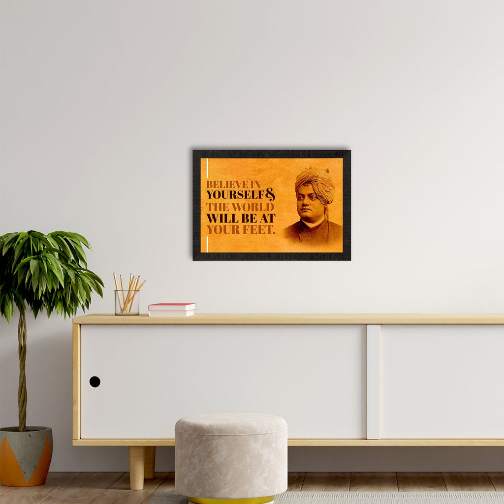 Believe In Yourself & The World Will Be At Your Feet Swami Vivekananda Motivational Quote Painting Kafalo