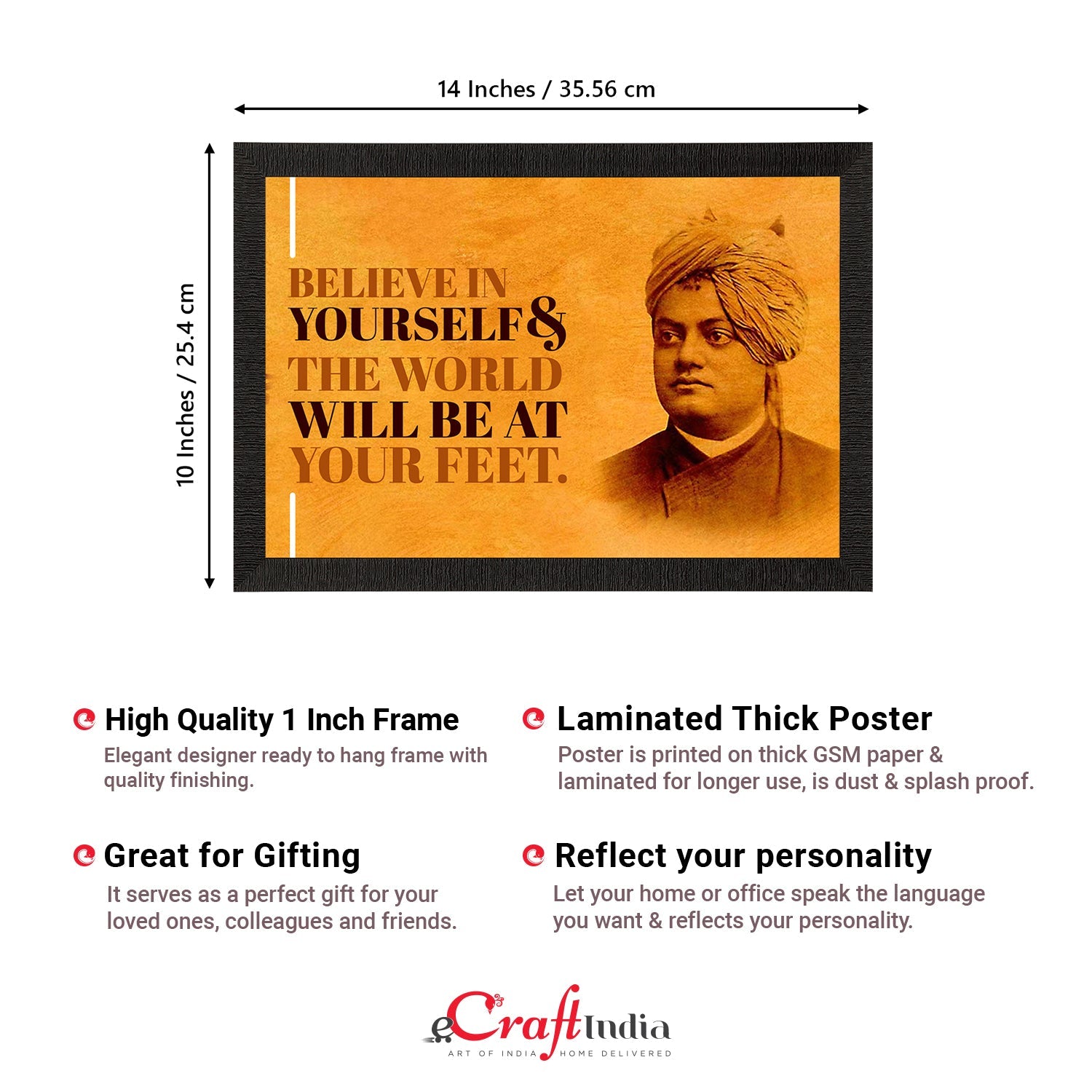 Believe In Yourself & The World Will Be At Your Feet Swami Vivekananda Motivational Quote Painting Kafalo