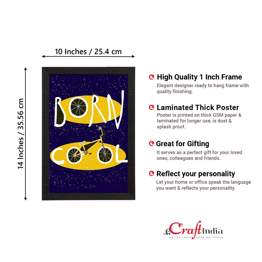 "Born Cool" Quirky Quote Satin Matt Texture UV Art Painting Kafalo