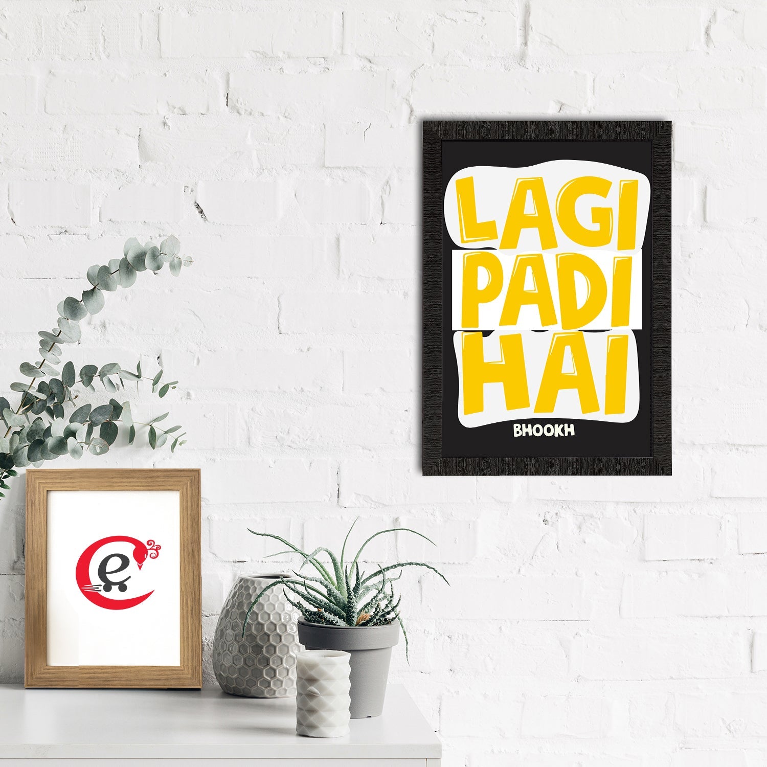 "Lagi Padi hai" Quirky Quote Satin Matt Texture UV Art Painting Kafalo