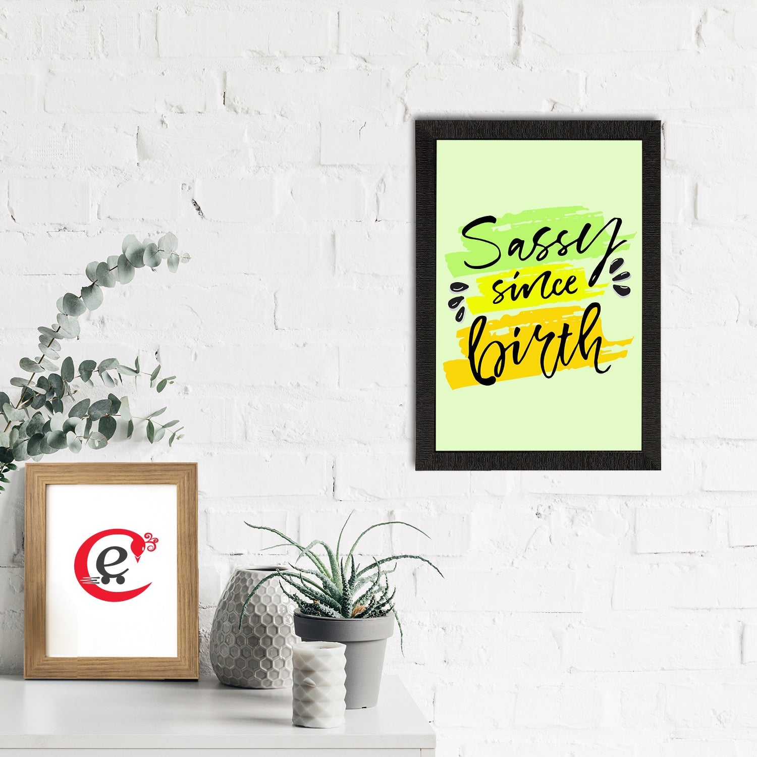 "Sassy Since Birth" Quirky Quote Satin Matt Texture UV Art Painting Kafalo